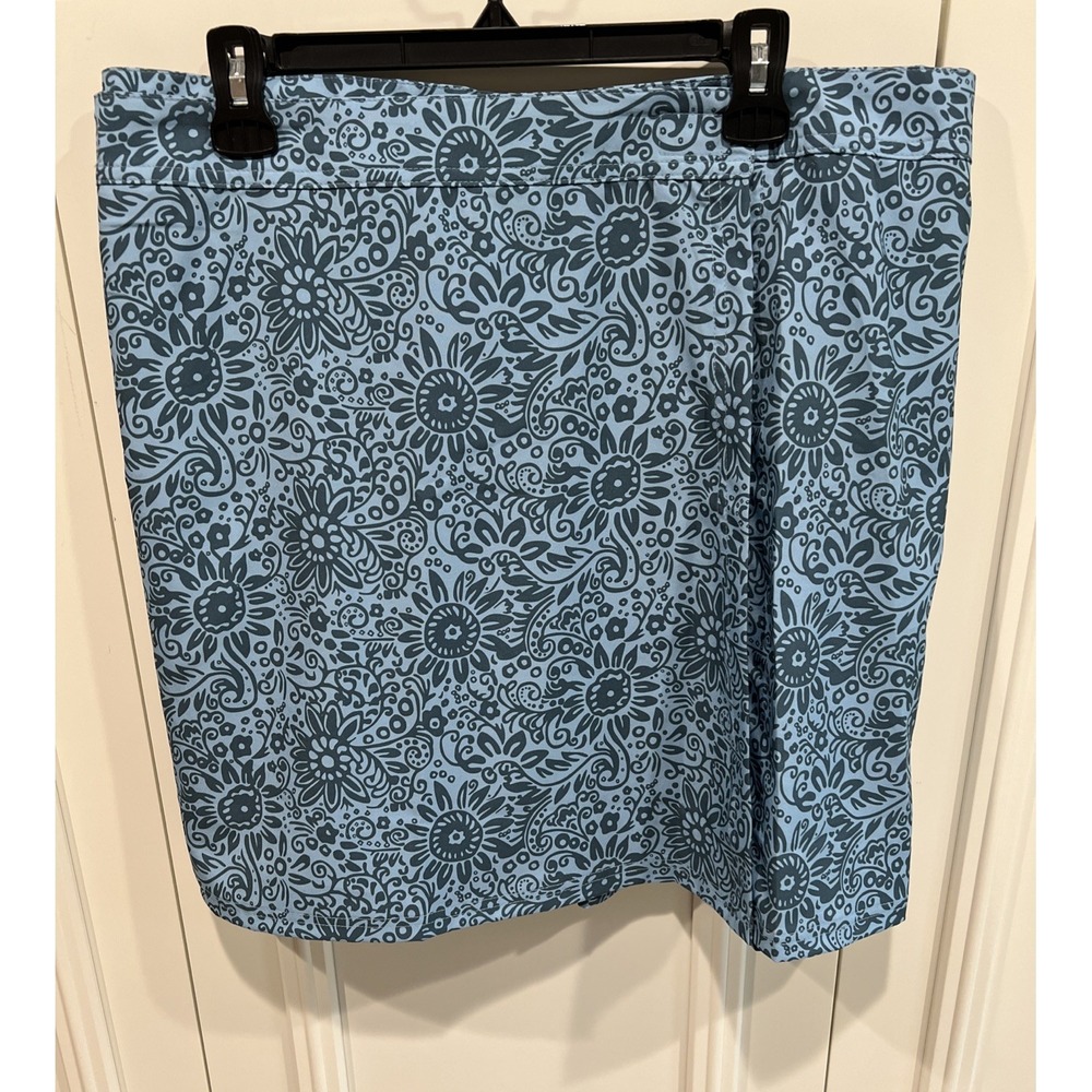 Ripskirt Tuscan Blues Adjustable Wrap Skirt Size XL Floral Swim Suit Cover Up